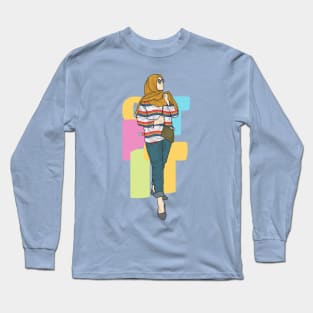 Girl In Colorfull Outfit Long Sleeve T-Shirt